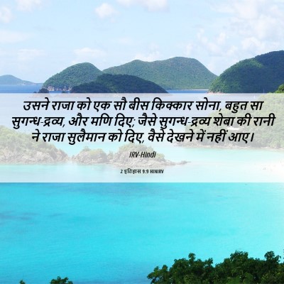 Picture 06 - 2 इतिहास 9:9 HINIRV - उसने राजा को एक सौ - Bible Verse Picture