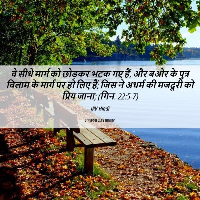 Picture 06 - 2 पतरस 2:15 HINIRV - वे सीधे मार्ग को - Bible Verse Picture
