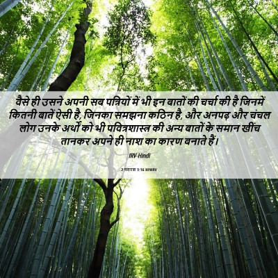 Picture 06 - 2 पतरस 3:16 HINIRV - वैसे ही उसने अपनी - Bible Verse Picture