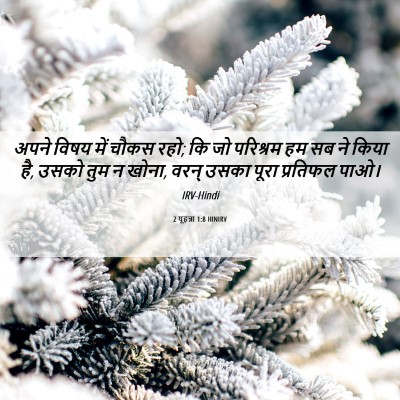 Picture 06 - 2 यूहन्ना 1:8 HINIRV - अपने विषय में चौकस - Bible Verse Picture