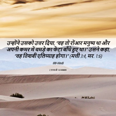 Picture 06 - 2 राजाओं 1:8 HINIRV - उन्होंने उसको - Bible Verse Picture