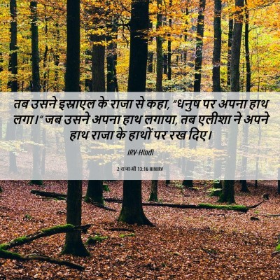 Picture 06 - 2 राजाओं 13:16 HINIRV - तब उसने इस्राएल के - Bible Verse Picture