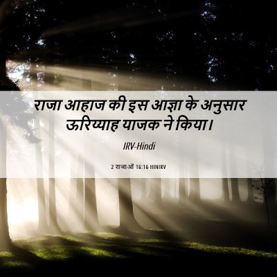 Picture 06 - 2 राजाओं 16:16 HINIRV - राजा आहाज की इस - Bible Verse Picture