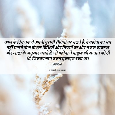Picture 06 - 2 राजाओं 17:34 HINIRV - आज के दिन तक वे - Bible Verse Picture