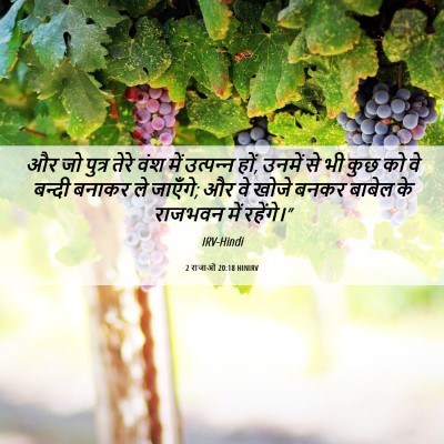 Picture 06 - 2 राजाओं 20:18 HINIRV - और जो पुत्र तेरे - Bible Verse Picture