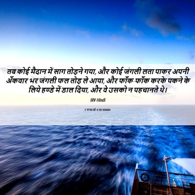 Picture 06 - 2 राजाओं 4:39 HINIRV - तब कोई मैदान में - Bible Verse Picture