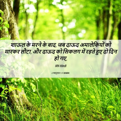Picture 06 - 2 शमूएल 1:1 HINIRV - शाऊल के मरने के - Bible Verse Picture