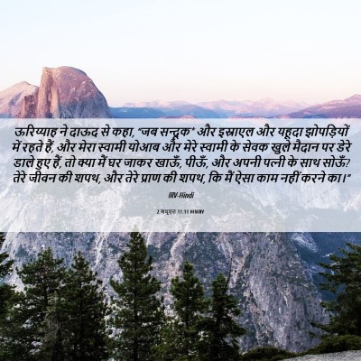Picture 06 - 2 शमूएल 11:11 HINIRV - ऊरिय्याह ने दाऊद - Bible Verse Picture