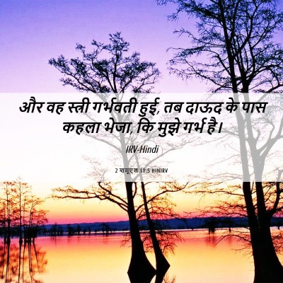 Picture 06 - 2 शमूएल 11:5 HINIRV - और वह स्त्री - Bible Verse Picture