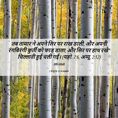 Picture 06 - 2 शमूएल 13:19 HINIRV - तब तामार ने अपने - Bible Verse Picture