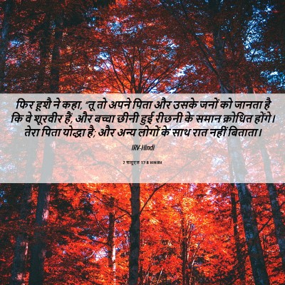 Picture 06 - 2 शमूएल 17:8 HINIRV - फिर हूशै ने कहा, - Bible Verse Picture