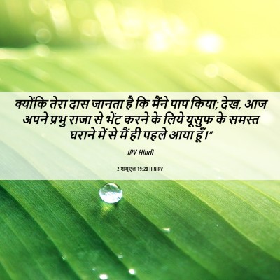 Picture 06 - 2 शमूएल 19:20 HINIRV - क्योंकि तेरा दास - Bible Verse Picture