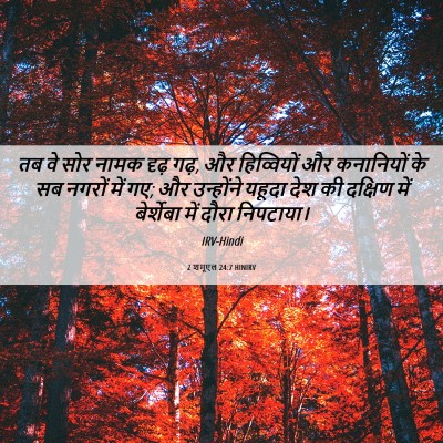 Picture 06 - 2 शमूएल 24:7 HINIRV - तब वे सोर नामक दृढ़ - Bible Verse Picture