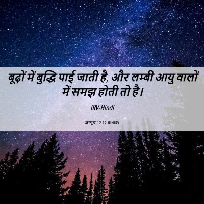Picture 06 - अय्यूब 12:12 HINIRV - बूढ़ों में बुद्धि - Bible Verse Picture