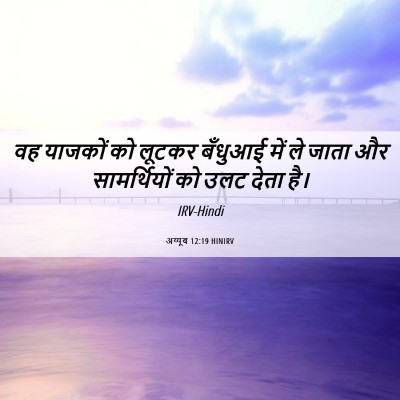 Picture 06 - अय्यूब 12:19 HINIRV - वह याजकों को लूटकर - Bible Verse Picture