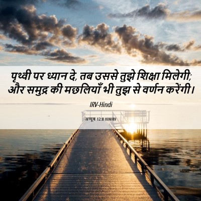 Picture 06 - अय्यूब 12:8 HINIRV - पृथ्वी पर ध्यान दे, - Bible Verse Picture