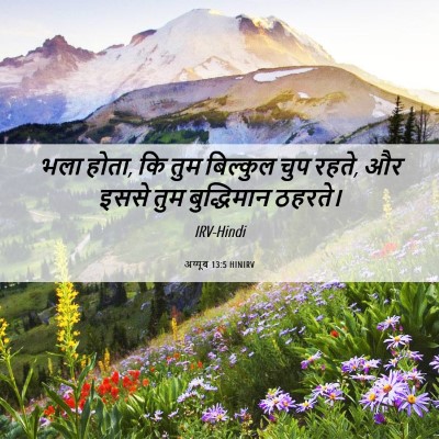 Picture 06 - अय्यूब 13:5 HINIRV - भला होता, कि तुम - Bible Verse Picture