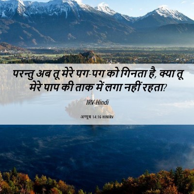 Picture 06 - अय्यूब 14:16 HINIRV - परन्तु अब तू मेरे - Bible Verse Picture