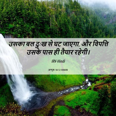 Picture 06 - अय्यूब 18:12 HINIRV - उसका बल दुःख से घट - Bible Verse Picture