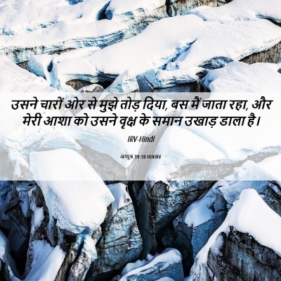 Picture 06 - अय्यूब 19:10 HINIRV - उसने चारों ओर से - Bible Verse Picture