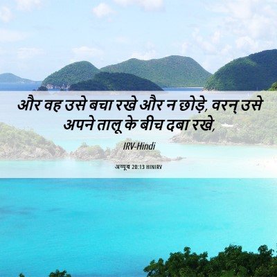 Picture 06 - अय्यूब 20:13 HINIRV - और वह उसे बचा रखे - Bible Verse Picture