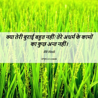 Picture 06 - अय्यूब 22:5 HINIRV - क्या तेरी बुराई - Bible Verse Picture