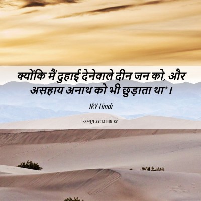 Picture 06 - अय्यूब 29:12 HINIRV - क्योंकि मैं दुहाई - Bible Verse Picture
