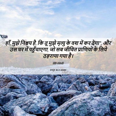 Picture 06 - अय्यूब 30:23 HINIRV - हाँ, मुझे निश्चय - Bible Verse Picture
