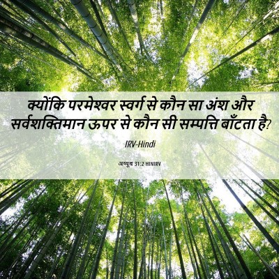 Picture 06 - अय्यूब 31:2 HINIRV - क्योंकि परमेश्‍वर - Bible Verse Picture