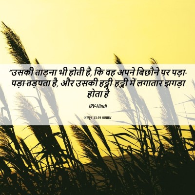 Picture 06 - अय्यूब 33:19 HINIRV - “उसकी ताड़ना भी - Bible Verse Picture