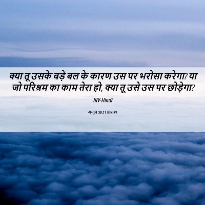 Picture 06 - अय्यूब 39:11 HINIRV - क्या तू उसके बड़े - Bible Verse Picture
