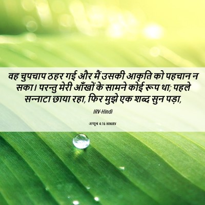 Picture 06 - अय्यूब 4:16 HINIRV - वह चुपचाप ठहर गई और - Bible Verse Picture