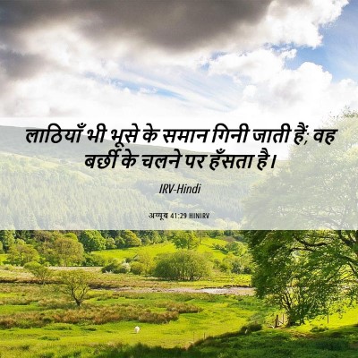 Picture 06 - अय्यूब 41:29 HINIRV - लाठियाँ भी भूसे के - Bible Verse Picture