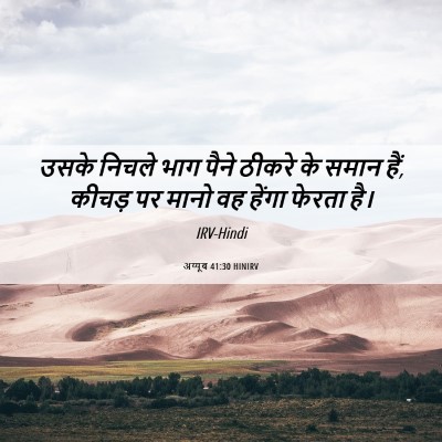 Picture 06 - अय्यूब 41:30 HINIRV - उसके निचले भाग - Bible Verse Picture