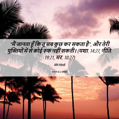 Picture 06 - अय्यूब 42:2 HINIRV - “मैं जानता हूँ कि - Bible Verse Picture