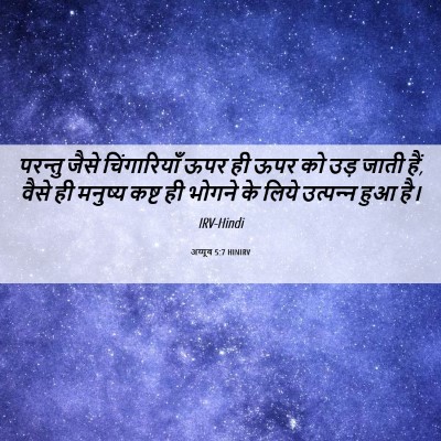Picture 06 - अय्यूब 5:7 HINIRV - परन्तु जैसे - Bible Verse Picture