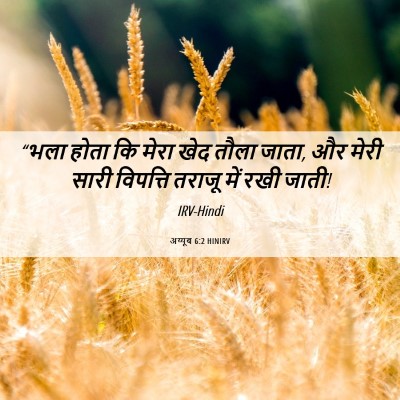 Picture 06 - अय्यूब 6:2 HINIRV - “भला होता कि मेरा - Bible Verse Picture