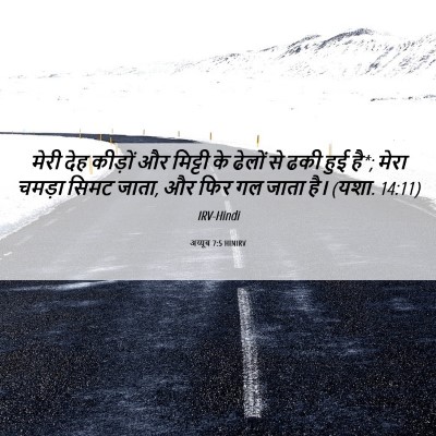 Picture 06 - अय्यूब 7:5 HINIRV - मेरी देह कीड़ों और - Bible Verse Picture
