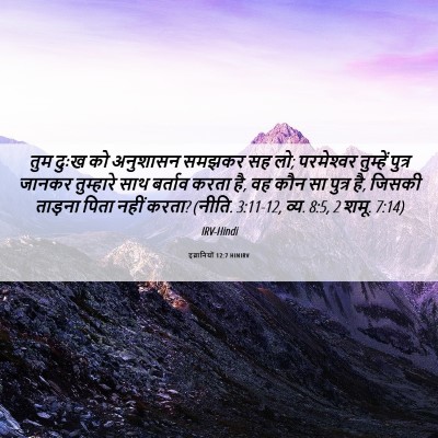 Picture 06 - इब्रानियों 12:7 HINIRV - तुम दुःख को - Bible Verse Picture