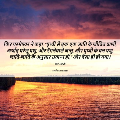 Picture 06 - उत्पत्ति 1:24 HINIRV - फिर परमेश्‍वर ने - Bible Verse Picture