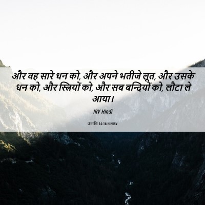 Picture 06 - उत्पत्ति 14:16 HINIRV - और वह सारे धन को, और - Bible Verse Picture