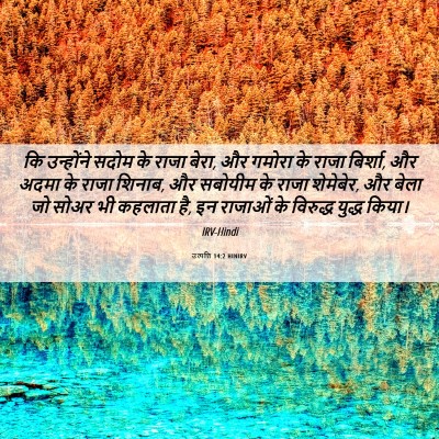 Picture 06 - उत्पत्ति 14:2 HINIRV - कि उन्होंने सदोम - Bible Verse Picture