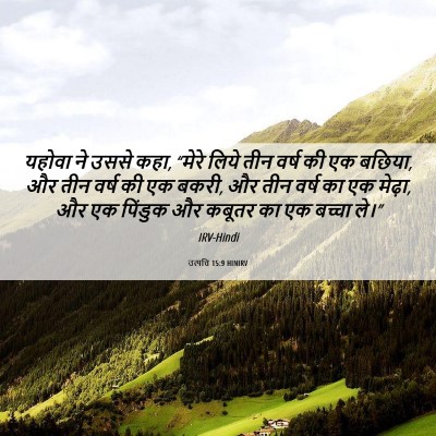 Picture 06 - उत्पत्ति 15:9 HINIRV - यहोवा ने उससे कहा, - Bible Verse Picture