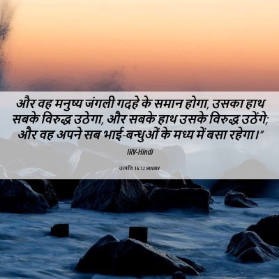 Picture 06 - उत्पत्ति 16:12 HINIRV - और वह मनुष्य जंगली - Bible Verse Picture