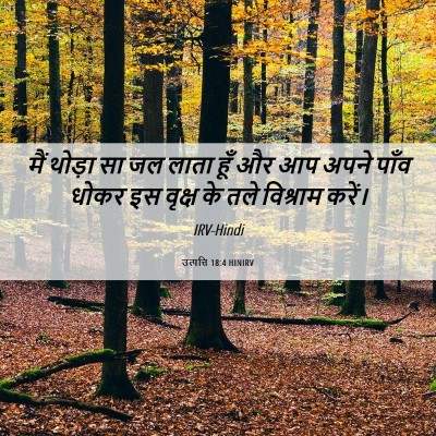 Picture 06 - उत्पत्ति 18:4 HINIRV - मैं थोड़ा सा जल - Bible Verse Picture
