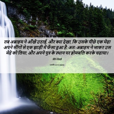 Picture 06 - उत्पत्ति 22:13 HINIRV - तब अब्राहम ने - Bible Verse Picture