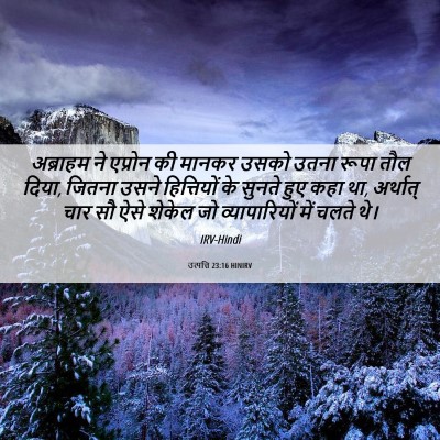 Picture 06 - उत्पत्ति 23:16 HINIRV - अब्राहम ने एप्रोन - Bible Verse Picture