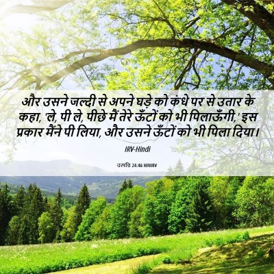 Picture 06 - उत्पत्ति 24:46 HINIRV - और उसने जल्दी से - Bible Verse Picture