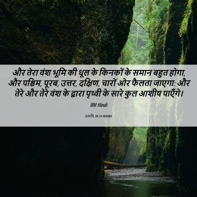 Picture 06 - उत्पत्ति 28:14 HINIRV - और तेरा वंश भूमि की - Bible Verse Picture