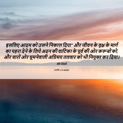 Picture 06 - उत्पत्ति 3:24 HINIRV - इसलिए आदम को उसने - Bible Verse Picture